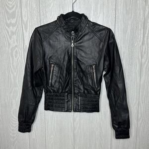 Uniquism‎ lambskin, leather jacket, black size extra small